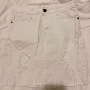 White Denim Skirt